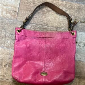 Fossil Pink Leather Women's Bag